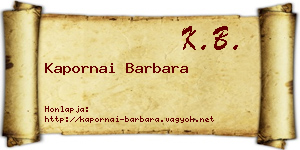 Kapornai Barbara névjegykártya