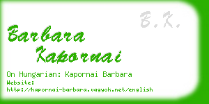 barbara kapornai business card